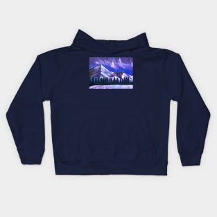 Aurora Borealis sky - Mountain Kids Hoodie